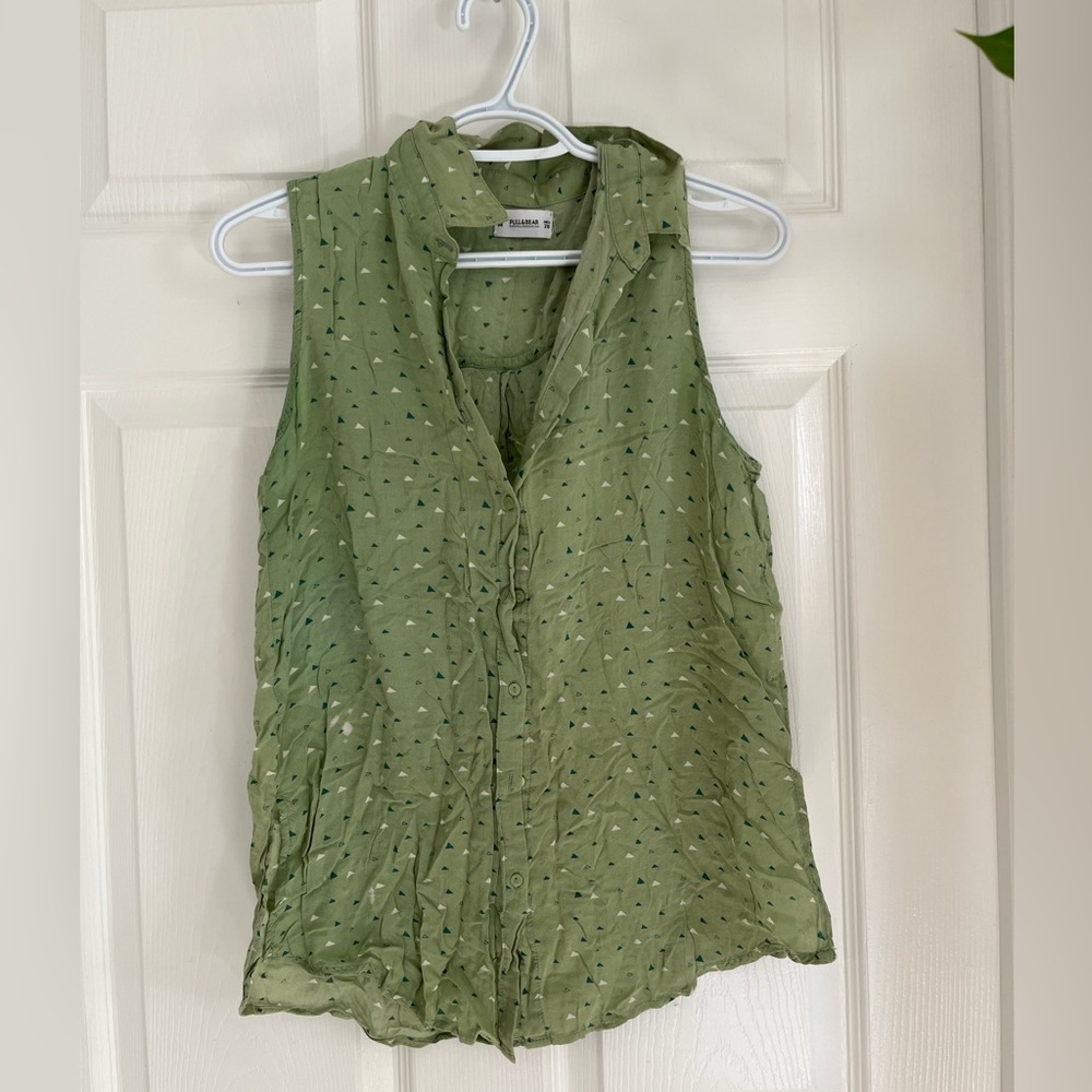 pull&bear, green tank top